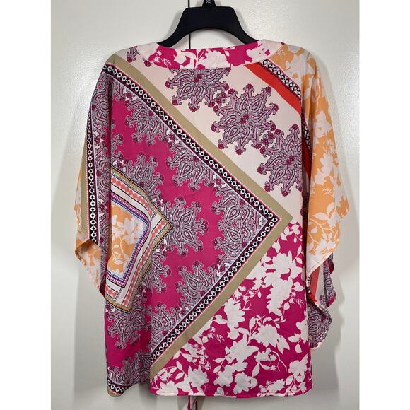 Chico's Floral Paisley Tie Front Boho Blouse Size 3 US 16/18 - Picture 5 of 7